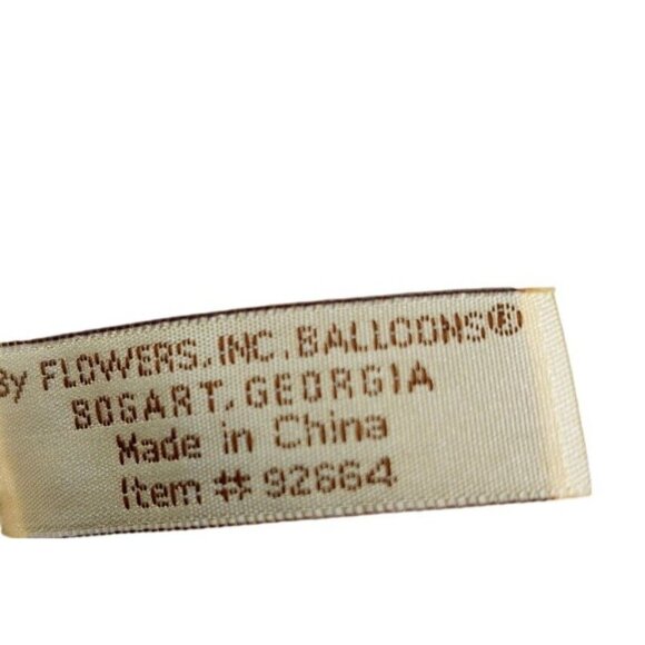 Flowers Inc Balloons White Teddy Bear Brown ribbon bow Stuffed Animal plush 7" - Picture 8 of 8